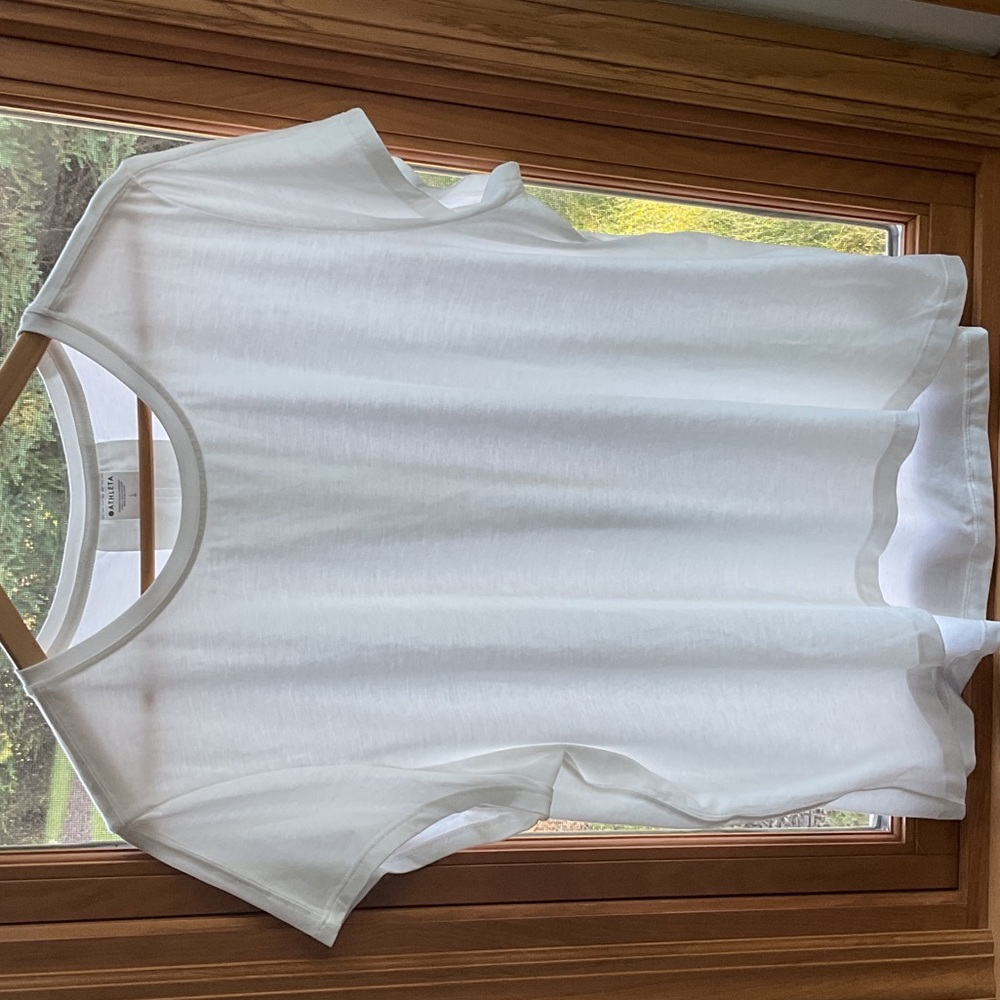 Athleta Classic White Short Sleeve Tee